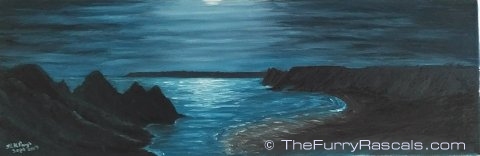 Three Cliffs Bay, Swansea, Oils on Canvas